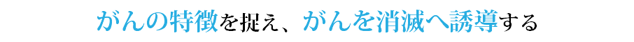 がんの特徴を捉え、がんを消滅へ誘導する
